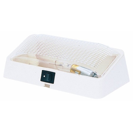 Peterson 1 Incandescent Bulb 638 x 312 Rectangular Housing Clear Lens Colonial White Base V385S